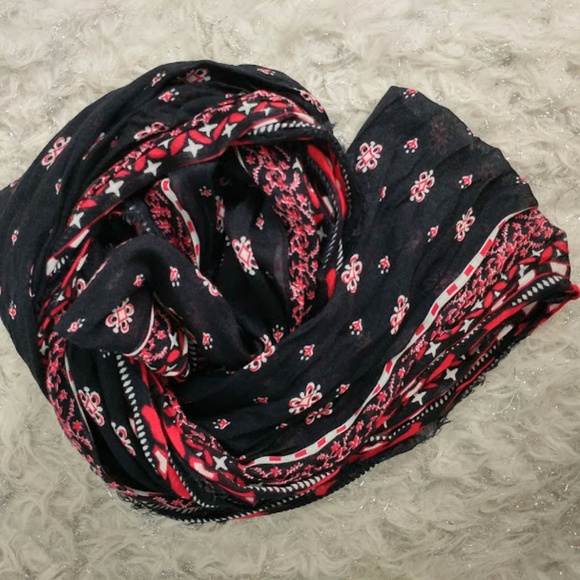 Aeropostale Black Red White Infinity Scarf - Picture 3 of 6